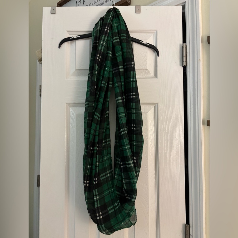 Hobby Lobby Green and Black Plaid Scarf